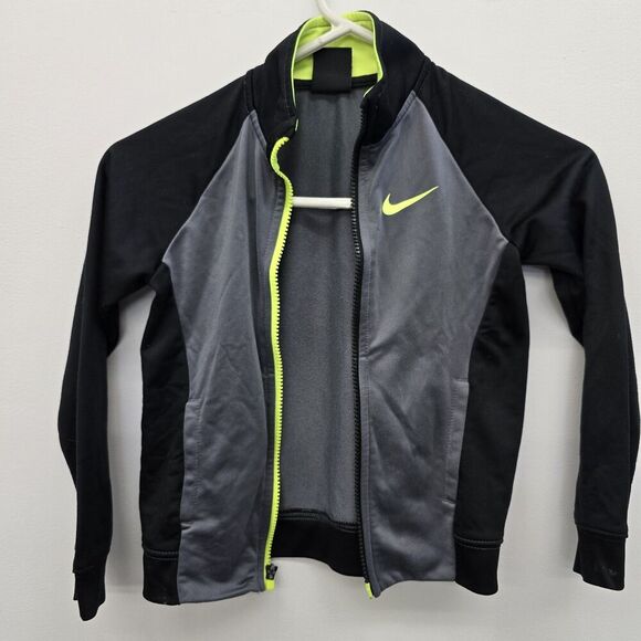 Nike Youth Warm Up Track Jacket Full Zip Up Black & Gray Size Small (A15) - Picture 1 of 10